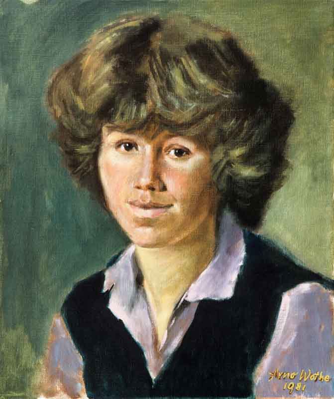 Mädchenporträt, Öl auf Leinwand 1981, von Arno Wothe genannt Arno di Monaco