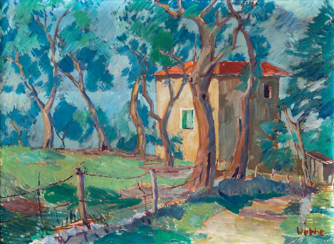 Haus in der Toskana, Öl auf Leinwand 1954, von Arno Wothe genannt Arno di Monaco